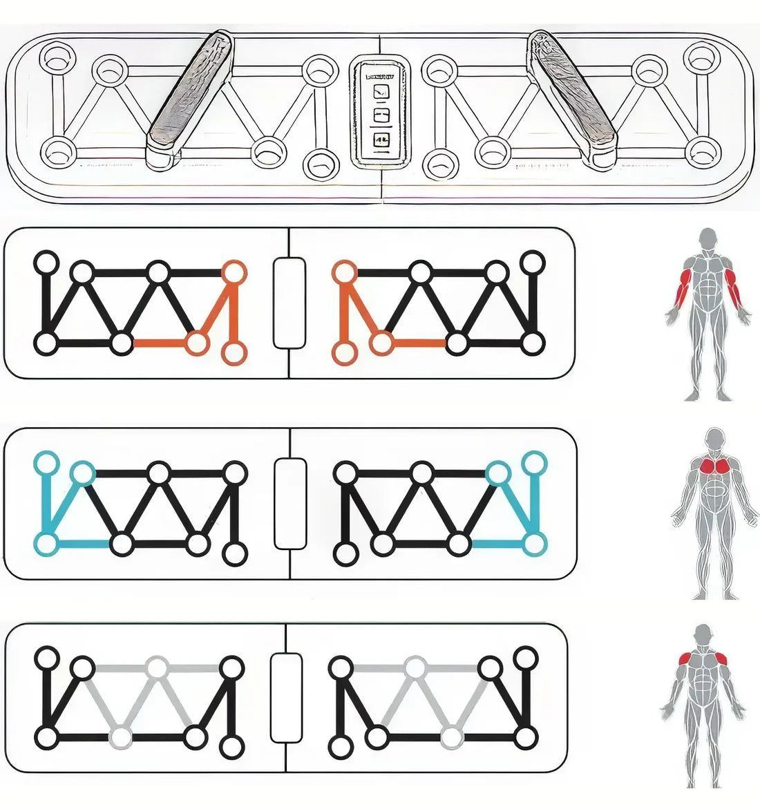 Placă pentru flotări LiveUp Push Up Board LS9433/BK  art. 55521