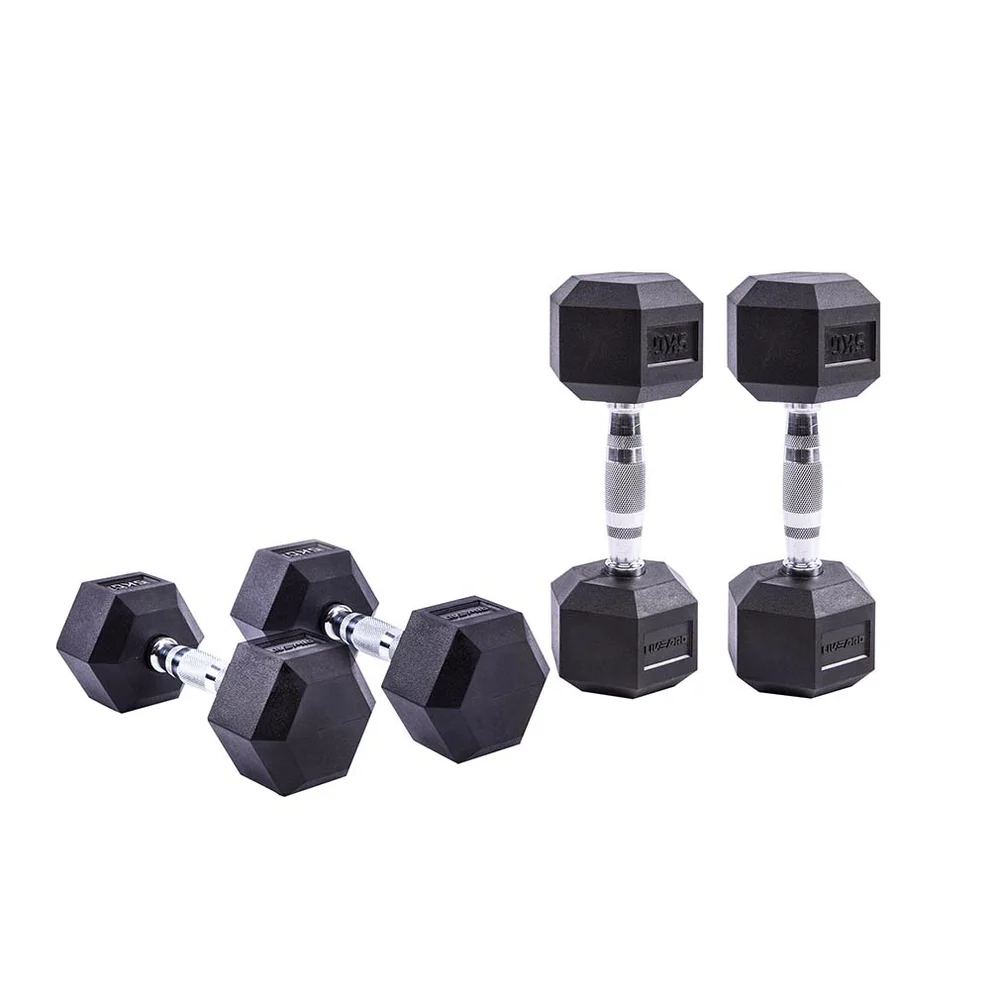 Gantere hexagonale (pereche) Rubber Hex Dumbbells LP8005